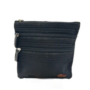 Dooney & Bourke Black Nylon Crossbody Bag Triple Zip Pocket Travel Purse
